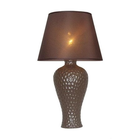 STAR BRITE Texturized Curvy Ceramic Table Lamp - Brown ST4114